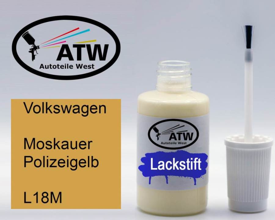 Volkswagen, Moskauer Polizeigelb, L18M: 20ml Lackstift, von ATW Autoteile West.